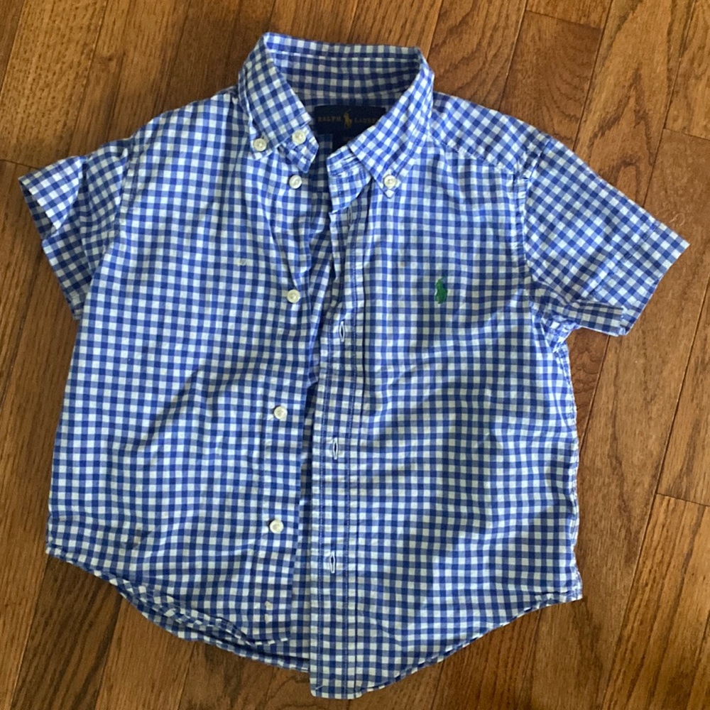 Ralph Lauren button-down short sleeve checkered shirt 3t